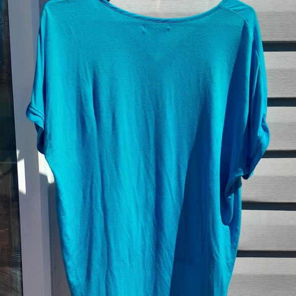 Dana Buchman Womwns L  Elegant Blue Blouse Dress Up Or Down Casual - Picture 5 of 5